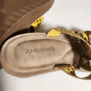 Andiamo Women’s Yellow Perforated Strap Sandals
